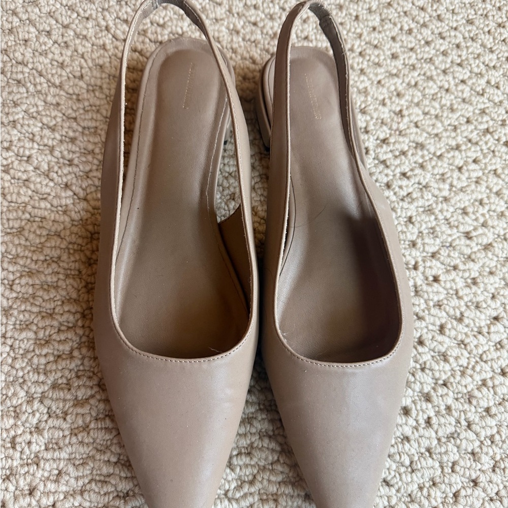 PrettyLittleThing Taupe Pointed Slingback Flats